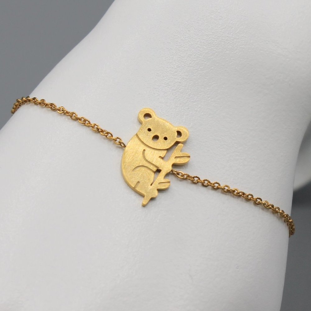 Koala adorable animal bracelet adjustable gold - Picture 1 of 5